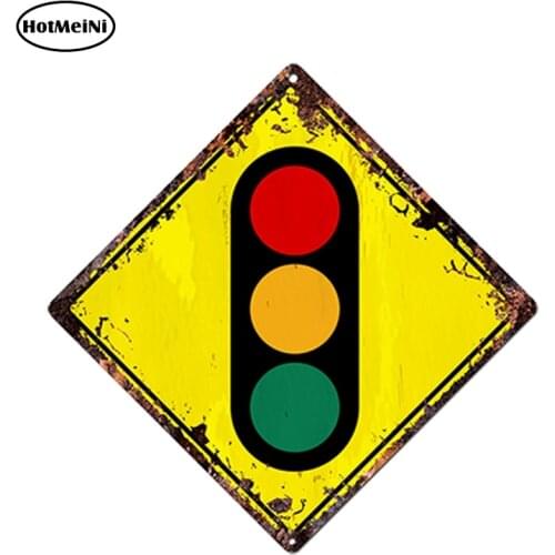 HotMeiNi 13cm x 13cm Car Styling Red and Green Light Diamond Sign Rustic Chic Sign Bar Shop Car Sticker Decor Car Accessories