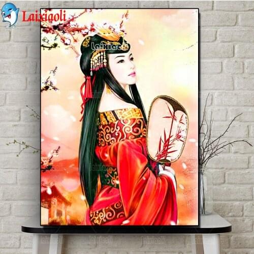 5D DIY Diamond Painting Oriental classical beauties,elegant women Cross Stitch Diamond Embroidery Mosaic Full Square Drill decor