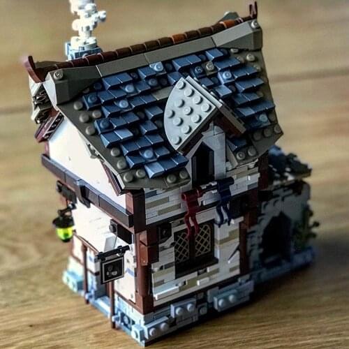 MOC The Medieval Retro Taverns Building Blocks Set Architecture Town Street Pub House Idea Bricks Game Toy For Children Kid Gift