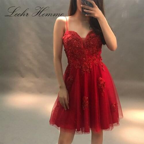 Red Short Homecoming Dress 2020 Sexy Crystal Bodice Ruffle Skirt Colorful Short Gown Girl Party Prom Graduation Dress