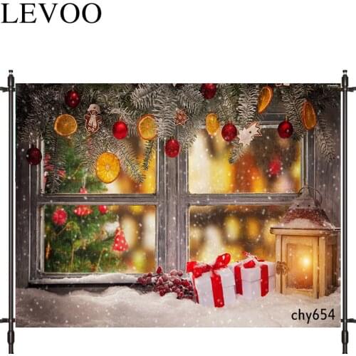 LEVOO Background For Photo Studio Warm Window Gift Christmas Festival Photocall Photobooth Decor Studio Custom Shoot Prop