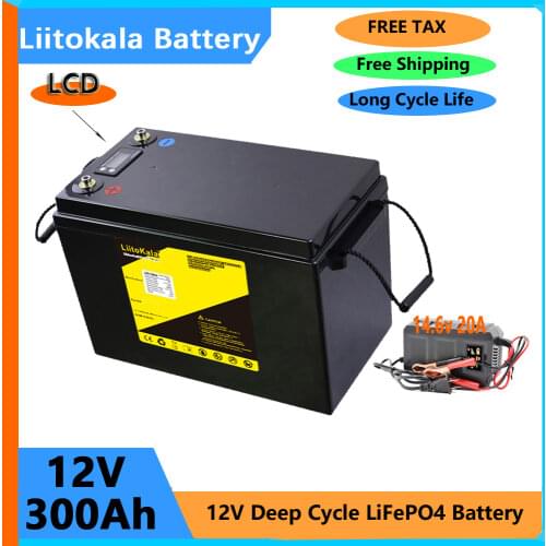 12V 200Ah 280Ah 300Ah LiFePO4 Battery Lithium Power Batteries For 12.8V RV Campers Golf Cart Off-Road Off-grid Solar Wind