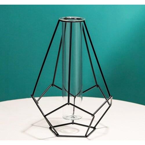 Metal Plant Holder Flower Vase Floral Arrangement Beautiful Gift Glass Spreading Office Decorations Gold Kitchen Decoration