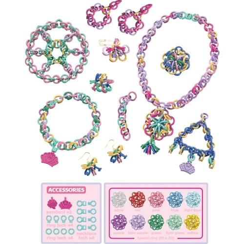 DIY knitting Bracelet toys versatile Beaded knitting chain maker girls dress up toys kids bracelet girls bracelet making kit