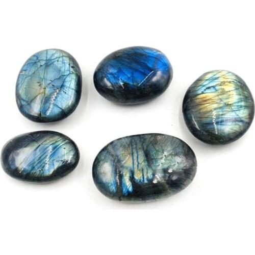 Natural Labradorite Palm Worry Stone Tumbled Quartz Moonstone Polished Healing Crystal For Home Decoration Gift