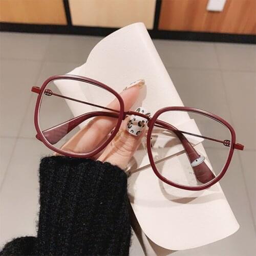 New Matte Red Glasses Women 2020 Trends Fashion Round Transparent Myopia Reading Optical Glasses Frame Green White Spectacles