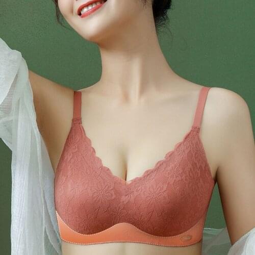 The new sexy bra without steel ring gathers small chest thin bra and closes breast girl underwear front buckle beautiful back br