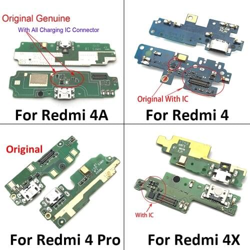 Original Micro Dock Connector Plug Charger Board For Xiaomi Redmi 4A 4 4X 4 Pro USB Charging Port Flex Ribbon