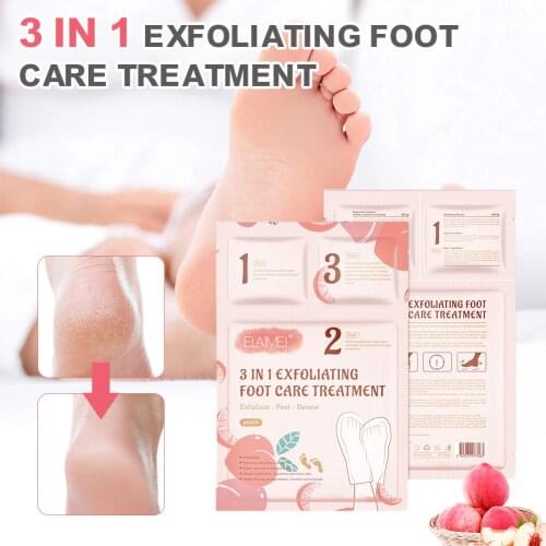 3-in-1 Foot Peel Mask Exfoliating Foot Mask for Rough Cracked Heels Smooth and Soften Skin Peel off Foot Mask