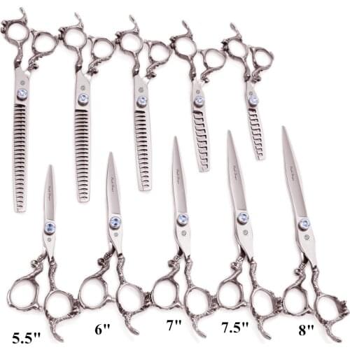 Scissors Hair Professional 5.5" 6" 7" 7.5" 8" Japan 440C Babrer Hair Cutting Scissors Dragon Handle Haircut Shears Salon 9006