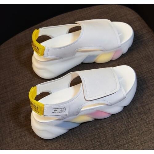 Summer Non Slip Women Sandals Casual Platform Shoes Women Tenis Feminino White Rainbow Bottom Women Slippers Chaussure Femme