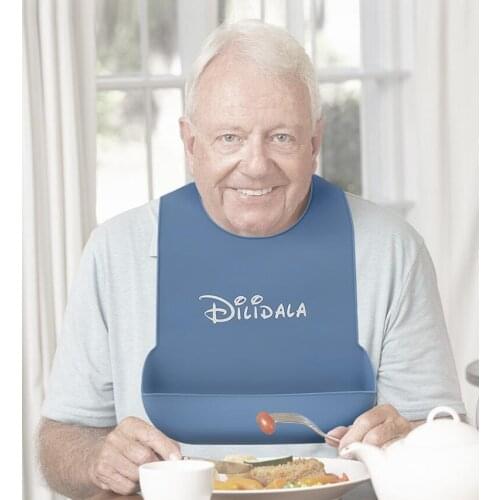 Adult silicone Bib pocket waterproof protection adult food disability cloth protection washable elderly food Bib