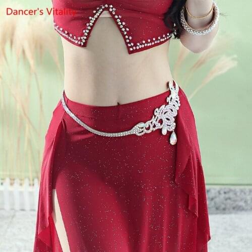 Belly Dance Belt Diamond-Studded Waist Chain Adult High-End Exquisite Rhinestone Matching Performance Accessories Female