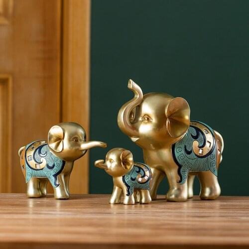 European Style Feng Shui Elephant Ornaments Resin Creative Animal Home Decoration Craft Jewelry Gifts Gifts Living Room Decorati