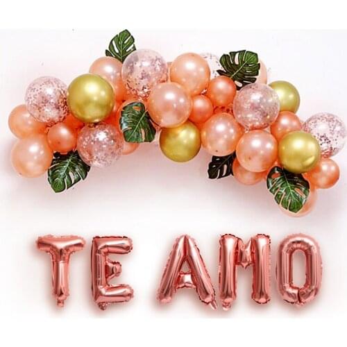 5pcs 16inch Spanish I love You Foil Balloons TE AMO Helium Balloon Valentines Day Wedding Anniversary Decoration Party Supplies