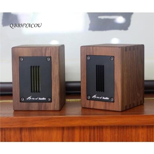 HIFI Black Walnut Solid Wood External Audiophile Aluminum Ribbon Super Tweeter Speaker 91.5dB/mW 30 W