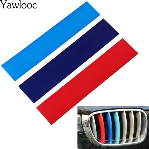 Yawlooc New 3 Color Car Sticker Front Grille Grill Vinyl Strip Sticker Decal For BMW M3 M5 E46 E60 E90 Car Styling