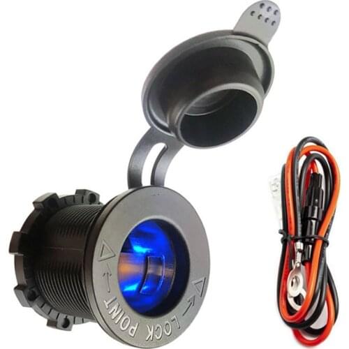 Cigarette lighter socket USB car charger aging detection power car charger aging female seat with LED light cable length 60 cm