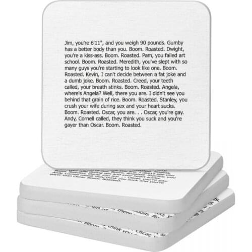 Boom Roasted The Office Diatomaceous Earth Square Round Coaster Non-slip Cup Bonsai Mat Soap Toothbrush Pad 10x10cm