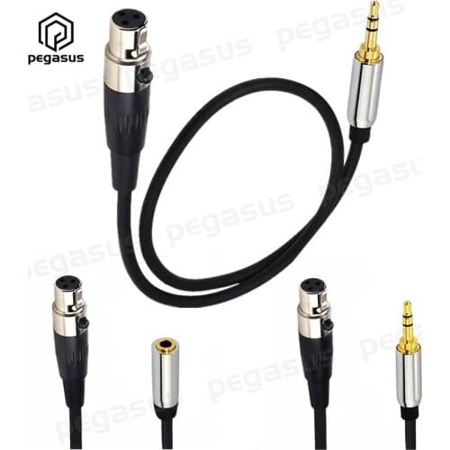 0.5m/1.5m DC 3.5mm 1/8" TRS Male/Female Plug to 3 Pin Mini-XLR Female Headphone Audio Cable For Video Camera