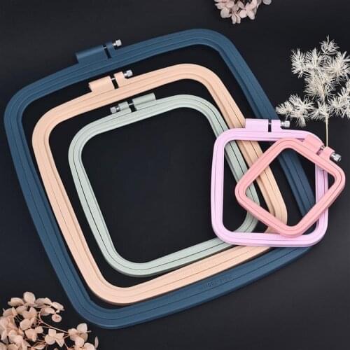 1Pcs Square Embroidery Hoops Plastic Hand Sewing Accessories Adjustable Cross-stitch Kit Embroidered Stretch Tool