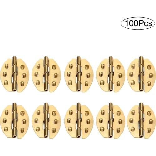 100Pcs 25*17mm Metal Furniture Wardrobe Cabinet Door Hinges Parliament Decorative Butt Hinges Jewelry Chest Gift Wood Box Hinges