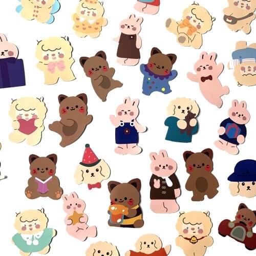23pcs Korean ins wind cute animal cartoon Stickers For Suitcase Skateboard Laptop Luggage Fridge Phone DIY Decal Sticker