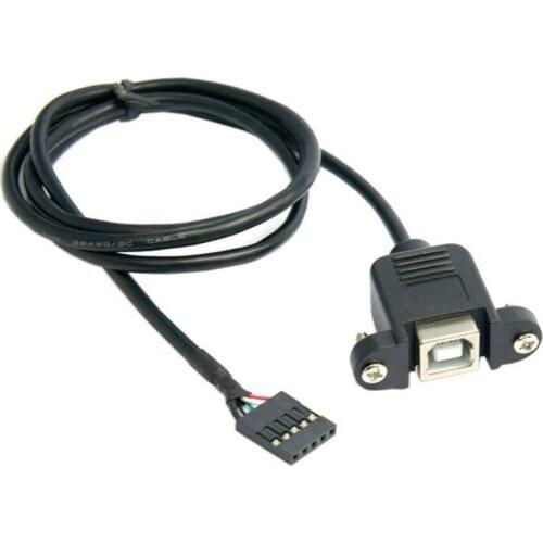 25cm USB 2.0 B Female socket Printer Panel Mount to Pitch 2.54mm 5pin Housing PCB Motherboard Cable