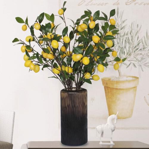 93cm Simulation Lemon Branch Artificial Flower Arrangement Shooting Props Home Wedding Party Decoration