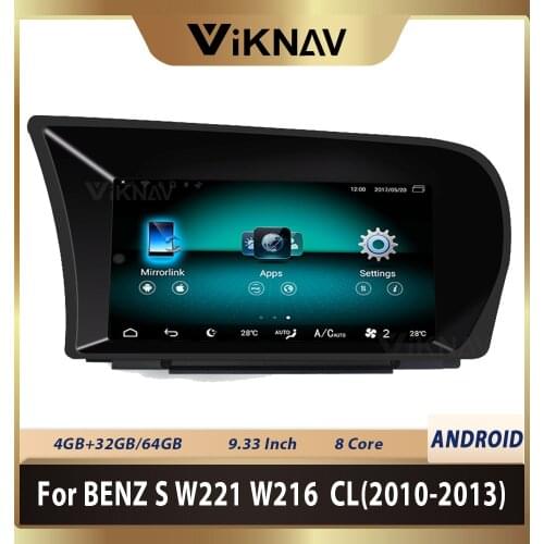 Android 9.0 Car Radio Auto Player GPS Navigation For-Benz S W221 W216 CL 2010 2012 2013 Carplay Multimedia Vedio
