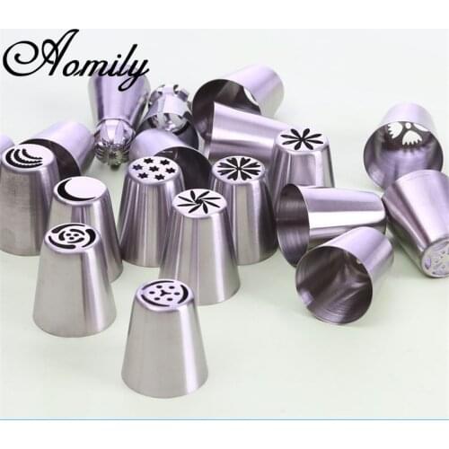 Aomily 4cm Large Russian Icing Piping Nozzles Flower Cake Decorating Tools Sugarcraft Pastry Tools Cupcake Bakeware Baking Tools