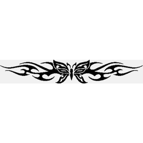 Car Sticker Butterfly Decal Car Sticker Graphic Tribal Flame Car PVC Car Sticker Creative Waterproof Black/White, 18cm*3cm