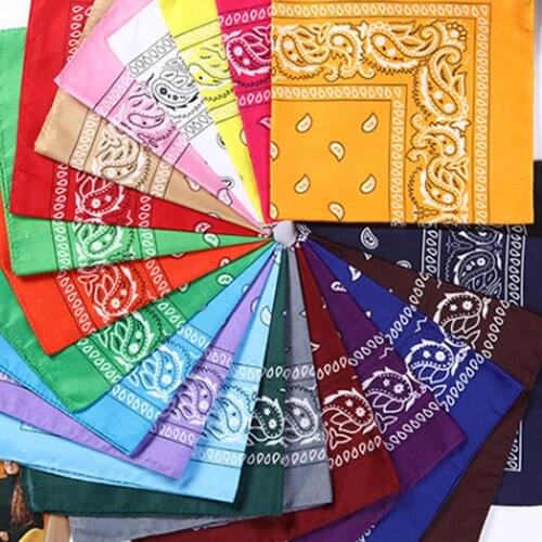 Unisex Men Women Cotton Bandana Hairband Cowboy Mens Biker Sports Headwear Wrist Hairwrap Double Sided Head Wrap Scarf Paisley