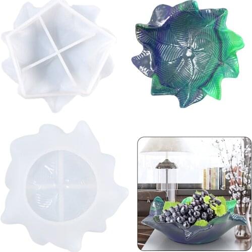 Leaf Dish Silicone Mold Storage Tray Epoxy Resin Mould Home Kitchen Ornament Crafts Snack Fruit Storage Plate Making
