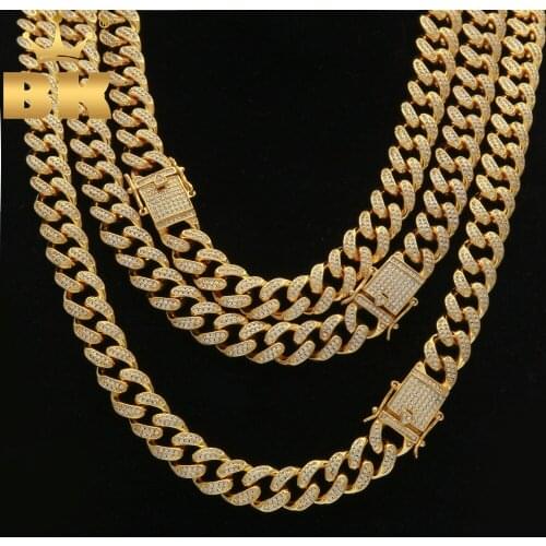 Top Quality Full Bling Zirconia Triple Lock Luxury Necklace Fashion Hiphop Choker Necklaces Jewelry 13mm Cuban Link Chain