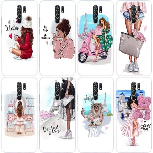 Fashion Queen Classy Paris Girl Silicone Case for Xiaomi Redmi Note 10 9 Pro Max 10S 9S 8T 8 8A 9 9A 9C 9T K40 Pro Cover