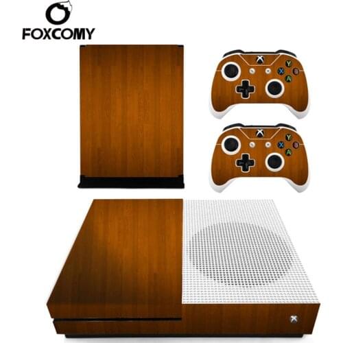 Wood Custom Vinyl Console Cover For Microsoft Xbox One SLIM Skin Stickers Controller Protective For XBOXONE S