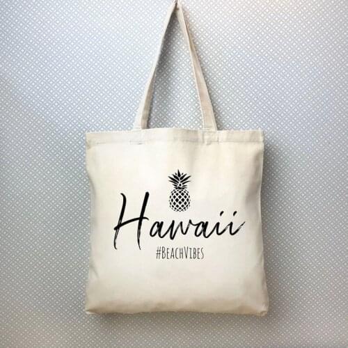 Hawaii Destination Wedding Welcome Bag tote bags Canvas bag shopping bags graphic Travel bag Cosmetic bag handbag with zipper