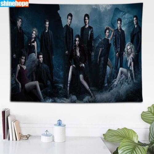 Custom The Vampire Diaries tapestry wall hanging tapestry home decoration rectangle bedroom wall art tapestry 140X250cm