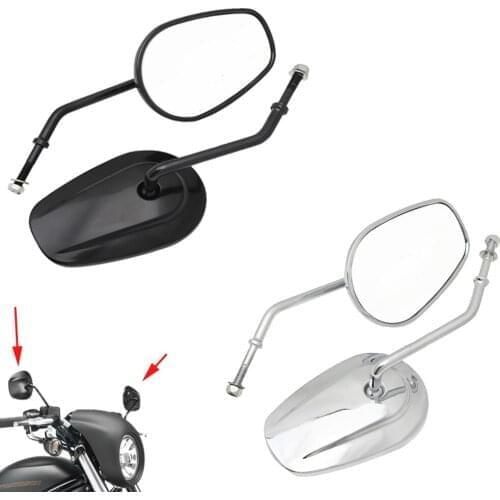 Chrome Oval Side Rearview Mirror Motorcycle Mirrors For Harley Touring Softtail Dyna Sportster XL 883 1200 Fatboy Dyna Cho