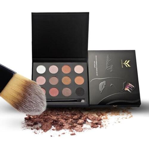 Huamianli pearl eye shadow Earth color smoked eye shadow 12color eyeshadow palette