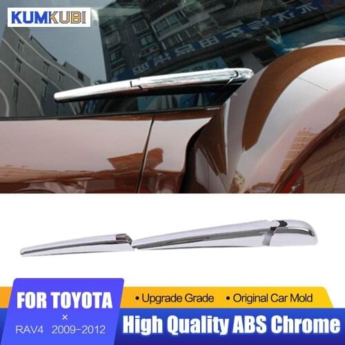 KUMIKUBI ABS Chrome Rear Window Wiper Arm Blade Cover Trim Molding Garnish Fit For Toyota RAV4 Accessories 2009 2010 2011 2012