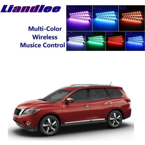 LiandLee Car Glow Interior Floor Decorative Seats Accent Ambient Neon light For NissanPathfinder Pathfinder R51 MK3 2004~2012