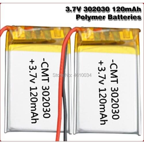 302030 3.7V 120mAh Lithium Polymer Li-Po li ion Rechargeable Battery Lipo cells For searchlight Tachograph Bluetooth speaker