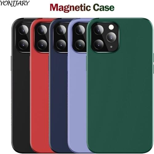 Magnetic Case for iPhone 6 6s 7 8 SE2 Cover Soft TPU Case Insert Metal Fit Magnet Car Holder for iPhone 12 11 Pro X XR XS Max