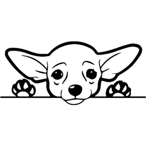 PLAY COOL Cute Chihuahua Dog Car Sticker Exterior Accessories Vinyl Decals for Trucks Vans SUV Windows Walls Cups Laptops