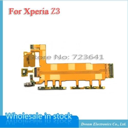 MXHOBIC 10pcs/lot Power Button Flex Cable & Volume Switch with Microphone Vibrator for Sony Xperia Z3 D6653 D6603 D6643 3G 4G