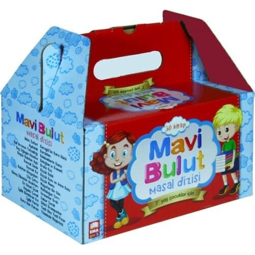 Blue Cloud Masal Array 30 Book Set (2. And 3. For classes) Turkish Color, Picture 30 book, 48 page, Right Basic Solid Writing