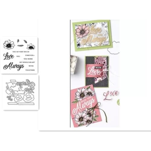 ALWAYS LOVE Metal Cutting Dies And Stamps Set Scrapbooking Steel Craft Die Cut Embossing Paper Cards Stencils Scrapbook Dies