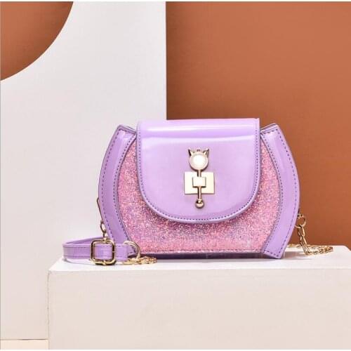 New Starry Sky Bright Leather Womens Bags Luxury Chain Small Bag Patent Leather Messenger Bag Girl Shoulder Bag Mobile Phone Bag